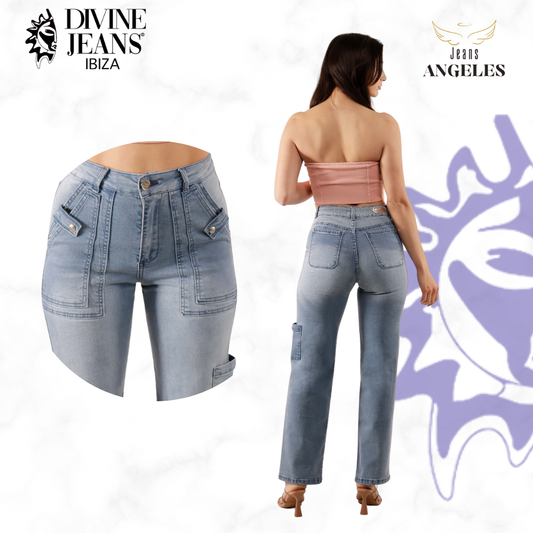 Divine Jeans Algarrobo palazzo ligth blue